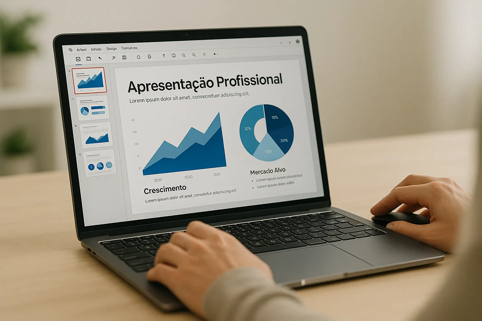 Modelos editáveis para apresentações